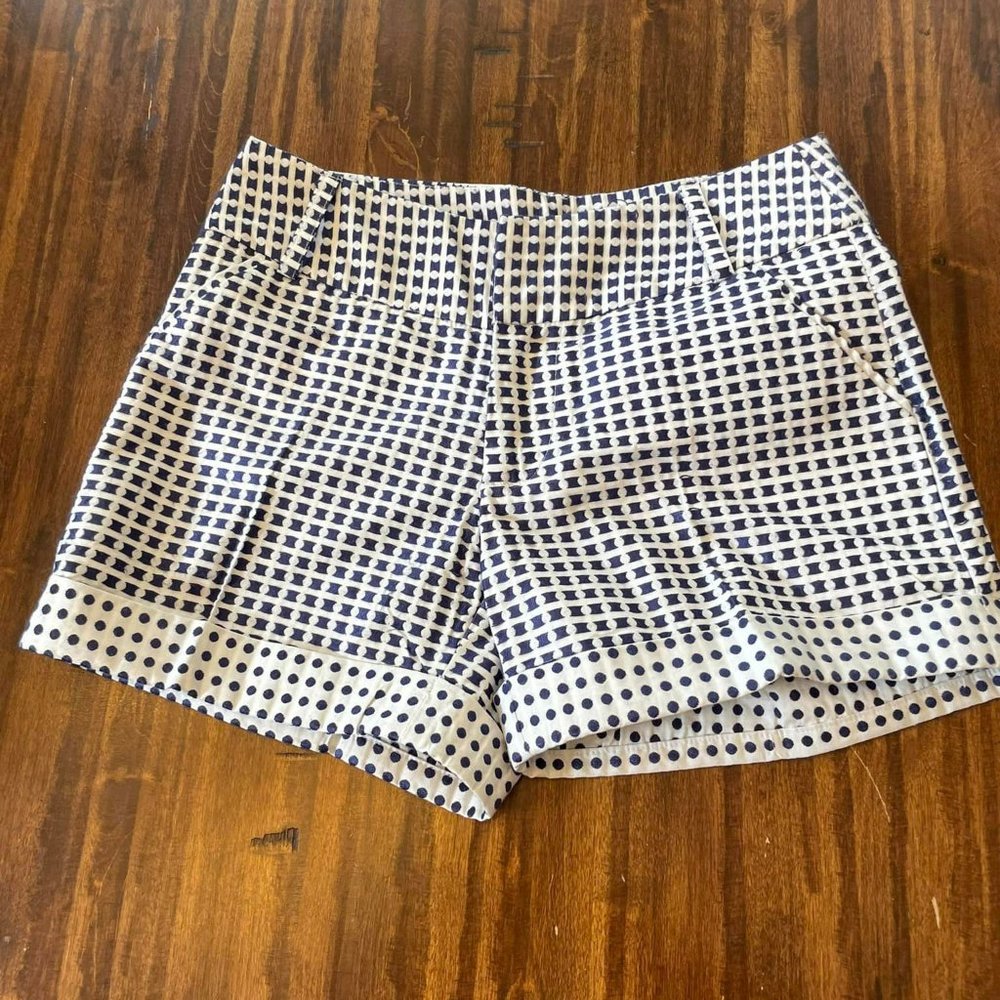 Blue and White Patterned Shorts